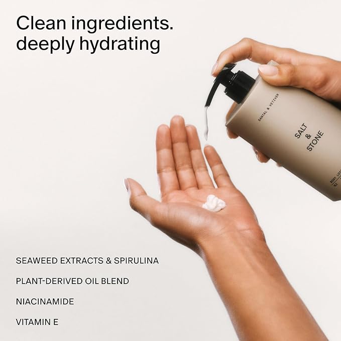 Salt & Stone Body Lotion for Women & Men | Neroli & Basil | Hydrates, Nourishes & Softens Skin | Restores Dry Skin | Fast-Absorbing | Cruelty-Free & Vegan | 15.2 fl oz