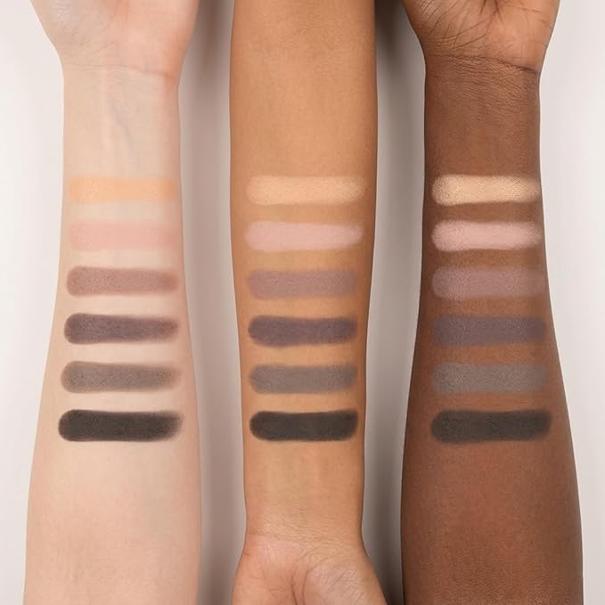 Erinde Nudes Series Mini Eyeshadow Palette, 6 Matte & Satin Neutral Eye Shadows, Cool Tone Taupe Brown Eye Makeup, Multi-Use Powder for Eye, Contour, Brows, Ultra-Blendable, Travel Makeup with Mirror