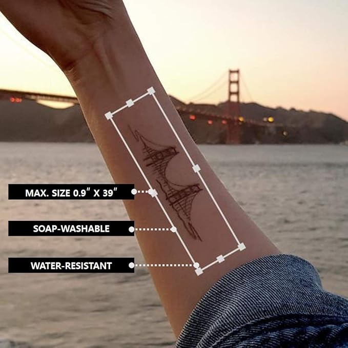 Prinker S Black Temporary Tattoo Printer, Custom Tattoos in Seconds, Water-Resistant and Soap-Washable, Android & iOS Compatible, Ink Included