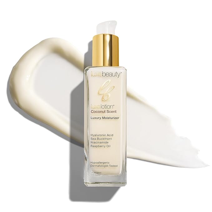 Luxe Lotion is Non-Greasy Hyaluronic Acid Moisturizer – Coconut-Scented Lotion, Silicone-Free, No Fillers – With Organic and Plant-Based Ingredients - Anti-Aging Hydrating Facial Cream