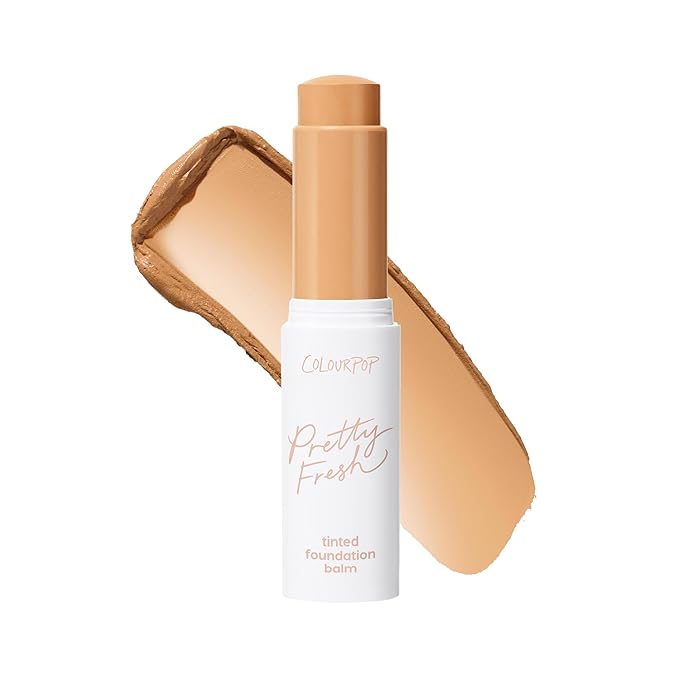 ColourPop Pretty Fresh Tinted Foundation Stick - Balm to Cream Foundation with Light to Medium Coverage - Infused with Hydrating Hyaluronic Acid, Peptides & Niacinamide - Medium 12 (0.29 oz)