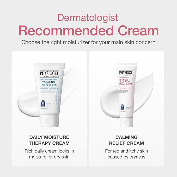 Physiogel Redness Reducing Cream – Ceramide Moisturizer for Dry, Sensitive & Redness-Prone Skin, Repairs Skin Barrier, Dermatologist-Tested, Fragrance-Free, Korean Skincare, 3.4 fl oz