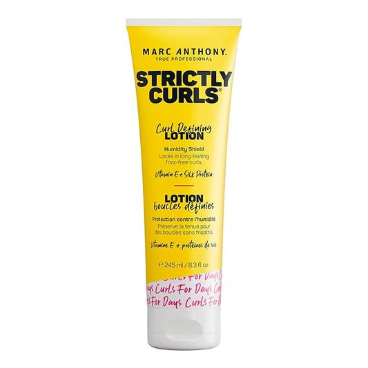 Marc Anthony Curl Defining Hair Styling Lotion for Curly Hair, Strictly Curls - Long Lasting Moisturizing Lightweight Gel for Maximum Curl Definition, Bounce & Shine - Styling Product Reduces Frizz