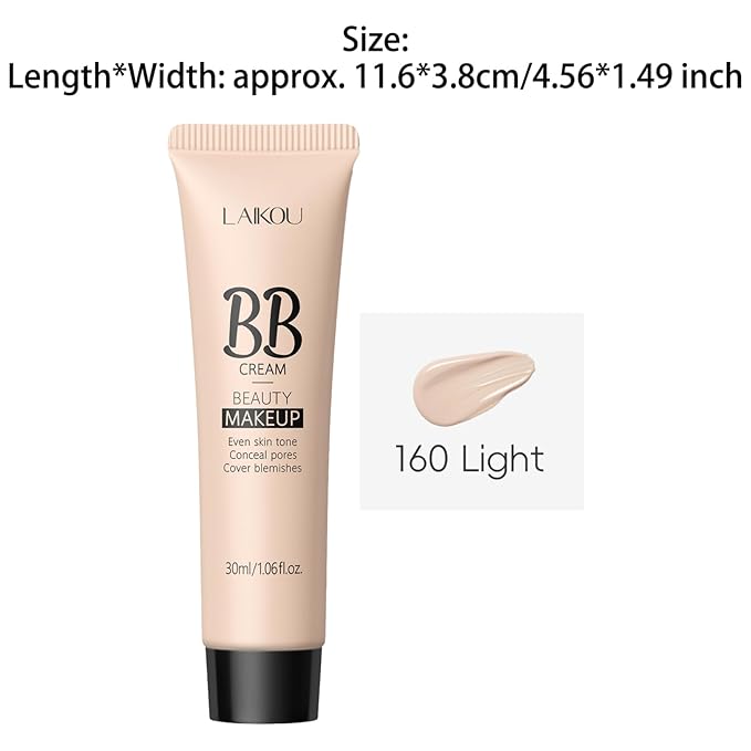 renvena Tinted Moisturizer BB Cream for Women Hydrating Lightweight Foundation Full Coverage Concealer All Skin Types Light Nude One Size