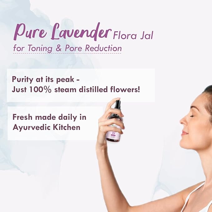 KP Pure Lavender Jal - Lavender Water - Toner, Face-Mist, Astringent & Face Spray- Ayurvedic Steam-Distilled for Oil-Control, Acne-Control, Skin Hydration (Pack of 1, 100 ml)