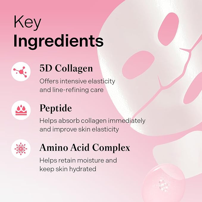 Torriden CELLMAZING Collagen Firming Gel Sheet Mask for Face & Neck (4 Pack) | Smoother, Firmer-Looking Skin with 5D Collagen Complex | Korean Skincare Mask