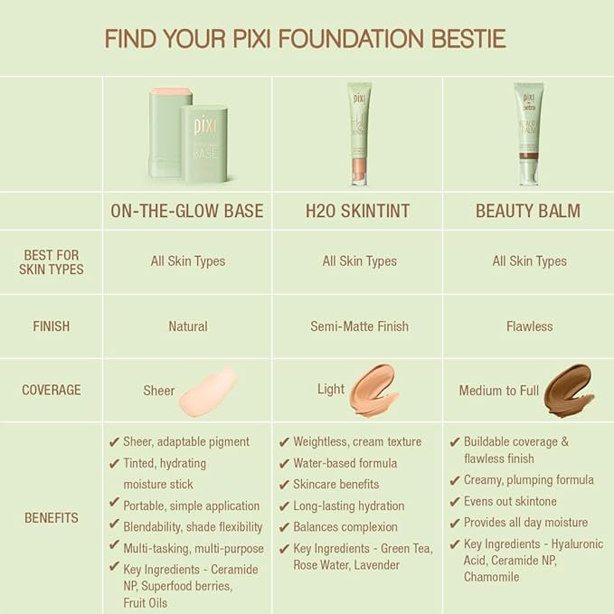 Pixi Beauty On-the-Glow Base| Tinted Moisturizer Foundation Stick | Tan: Golden, tan shade| 0.6 oz / 19g