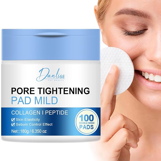 Pore Tightening Cleansing Pads with Niacinamide, Vitamins B5, C & E, Hydrating and Soothing, Improving Elasticity Pore Refining Toner Perfecting Cleansing Pads (100 pc)