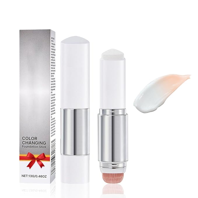 Blanc Cover Cream Stick - Color Changing Foundation Stick, White Foundation Makeup with Built-in Brush, Korean Makeup Moisturizing & Long-lasting Dewy Finish Even Skin Tone (Natural)