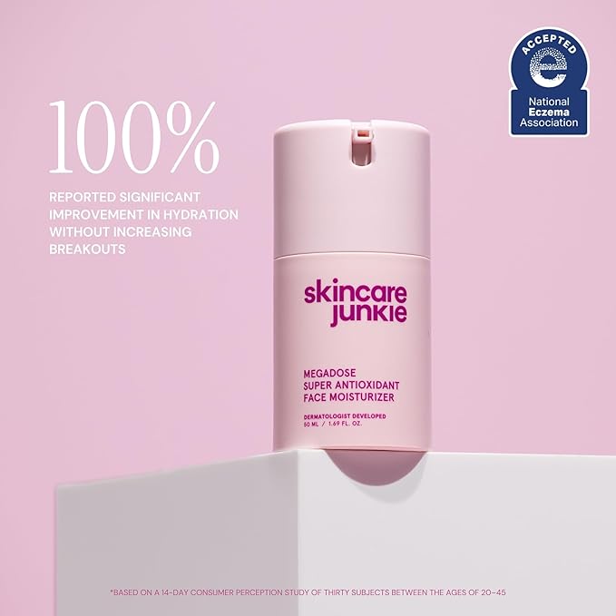Megadose Super Antioxidant Face Moisturizer for oily, acne-prone, normal, sensitive, and combination skin, Dermatologist developed, 1.7 OZ