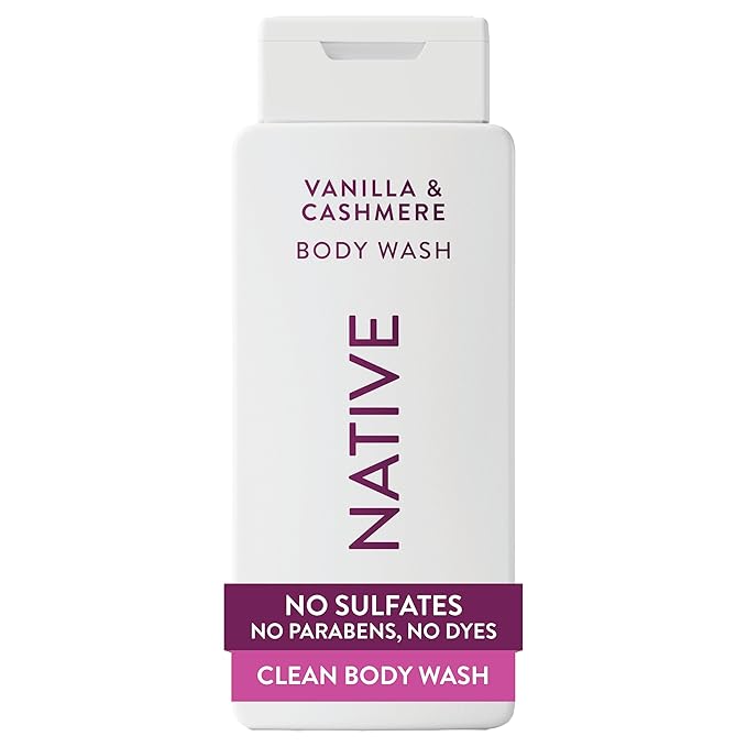 Native Body Wash Contains Naturally Derived Ingredients | For Women & Men, Sulfate, Paraben, & Dye Free Leaving Skin Soft and Hydrated |Vanilla & Cashmere 18 oz