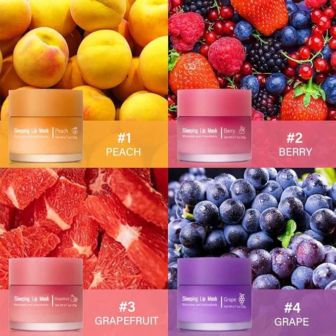Sleeping lip mask, Nourish & Hydrate Lip Mask With Vitamin C, Antioxidants, Lip Balm, Lip Skin Care, Improve Lip Color, Reduce Lip Lines (Grapefruit)