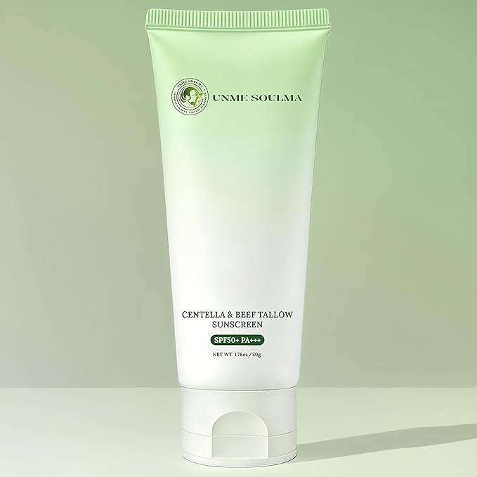 Centella Sunscreen SPF 50 | with Beef Tallow & Zinc Oxide Sun Protection, Skin Care & Moisturizing 3 in 1, Mineral Sunscreen for Face & Body, Non-Comedogenic, Vacation Travel Size (1.76oz / 50g)