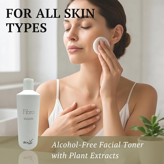 𝗚𝗲𝗿𝗻𝗲𝘁𝗶𝗰 Fibro Alcohol-Free Calming Tonic Lotion, Gentle Makeup Remover with Chamomile & Cucumber, for All Skin Types, 500ml/16.9 fl oz