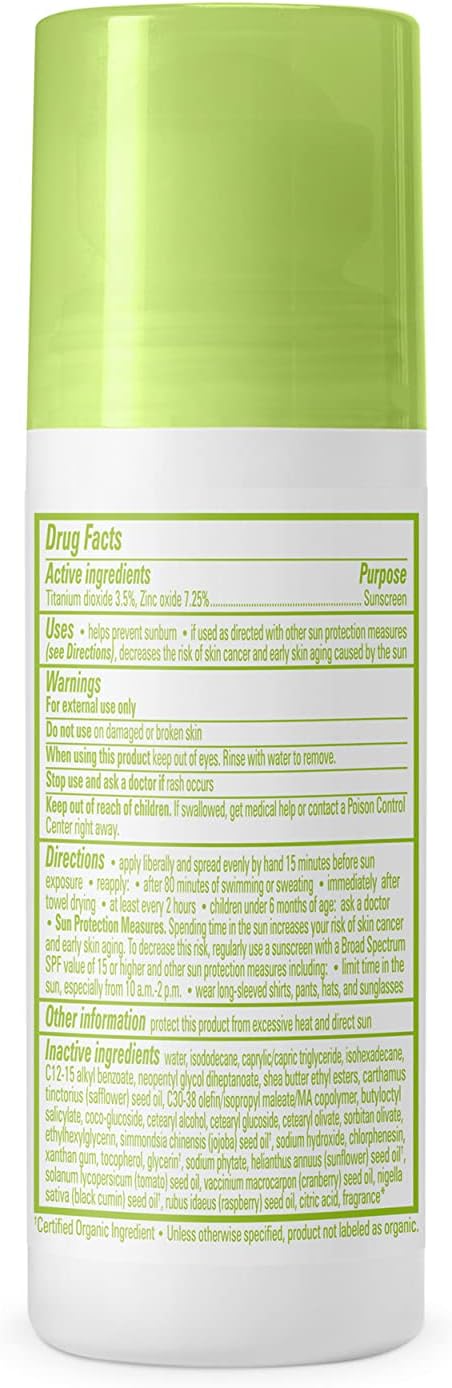 Babyganics SPF 50 Kids Mineral Sunscreen Roller Ball, Totally Tropical | UVA UVB Protection | Octinoxate & Oxybenzone Free | Water Resistant | 2 Pack (3 ounce)
