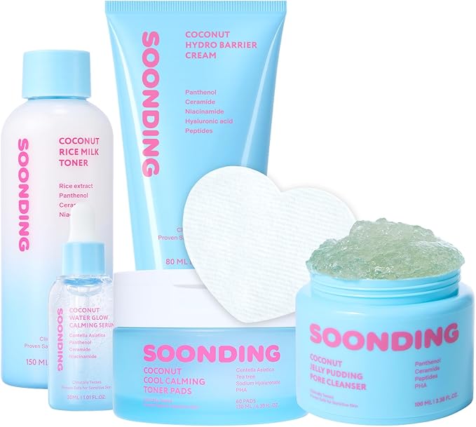 Complete Set - Jelly Pudding Pore Cleanser 100ml, Rice Milk Toner, Calming Serum, Barrier Cream, Toner Pad