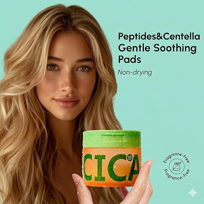 K-Beauty Hydrating Toner Pads with Snail Mucin, Niacinamide & Centella – Hypoallergenic Facial Pads for Sensitive Skin – Gentle Exfoliating Dark Spot & Fine Line Look Care – 100 Pads