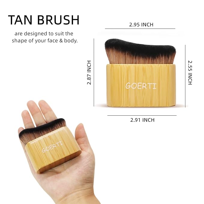 Large Self Tanner Brush GOERTI Blend & Blur Body Brush for Leg & Body Makeup Kabuki Foundation Applicator Streak-Free Blending for Self Tanner Lotion, Bronzer Powder, Liquid Foundation, Tanning Mousse