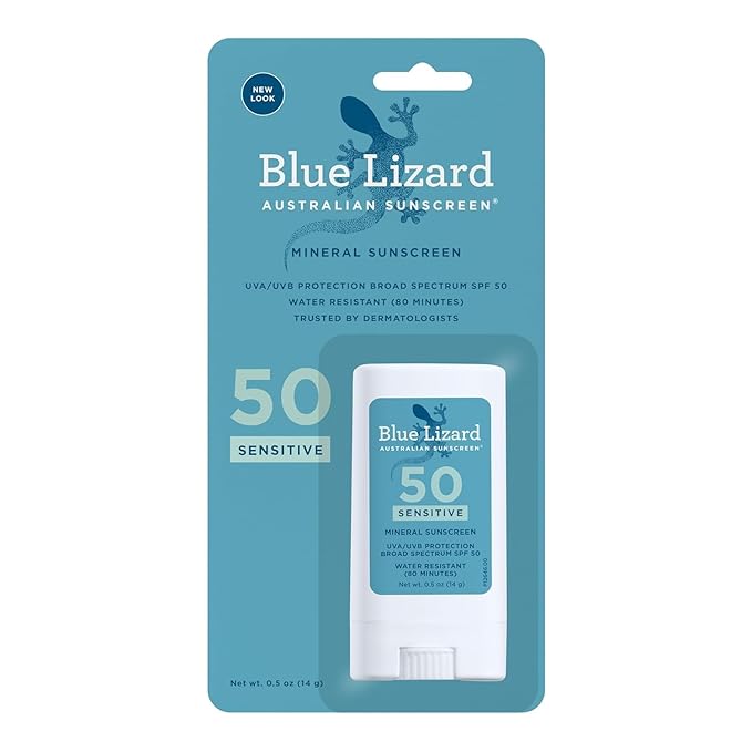 Blue Lizard Spf#50+ Sensitive Stick Australian Sunscreen 0.5 Ounce (Pack Of 6)