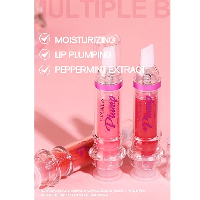 3 Colors Lip Plumping Booster, Spicy Lip Plumper Gloss Lip Plumping Oil, Ultra-Hydrating Nourishing Plump and Pout Lip Plumper, Glossy Finish Fuller Natural Lip Makeup Valentine's Day Gift-03#04#05#
