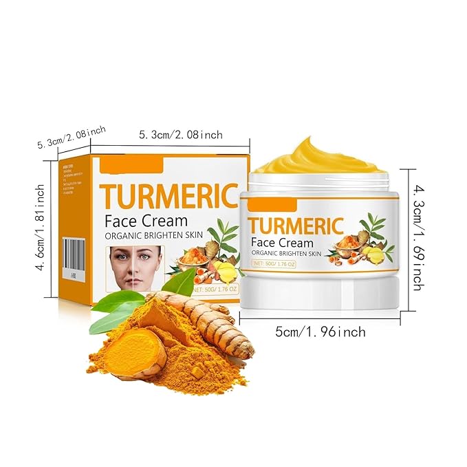 Turmeric Face Cream – Natural Turmeric Moisturizer Cream For Dark Spots Remover,Evens Skin Tone, Face Cream Smoothes Fine Lines, Daily Moisturizer For Face And Body