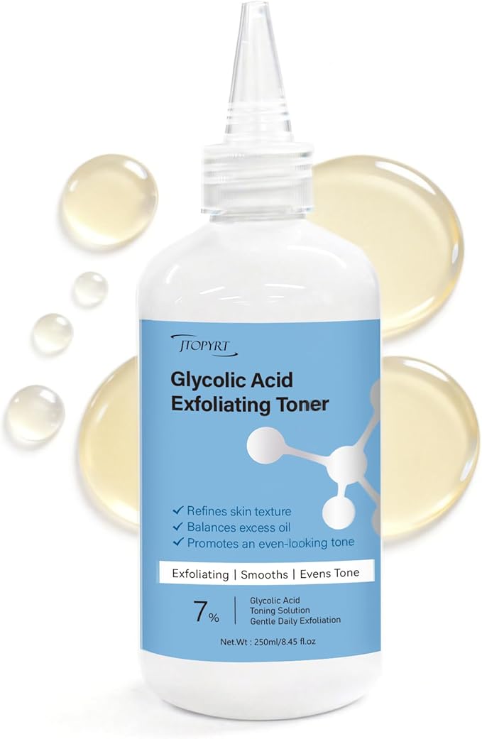 Glycolic Acid 7% Exfoliating Toner: Glycolic Acid Toning Solution Which Soothes and Hydrates The Skin 240ml
