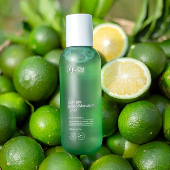 Cuthera Green Mandarin Korean Essence Toner 5.07 Fl Oz - Jeju Natural Ingredients Vitamin Rich Hydrating, Pore Tightening, Non Irritating, Skin Smoothing, Oil Water Balance Care