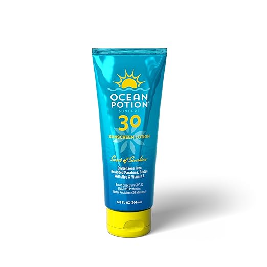 Ocean Potion SPF 30 Sunscreen Body Lotion, Broad Spectrum UVA/UVB Protection with Aloe and Vitamin E, Water-Resistant Non-Greasy Sunscreen, 6.8 oz