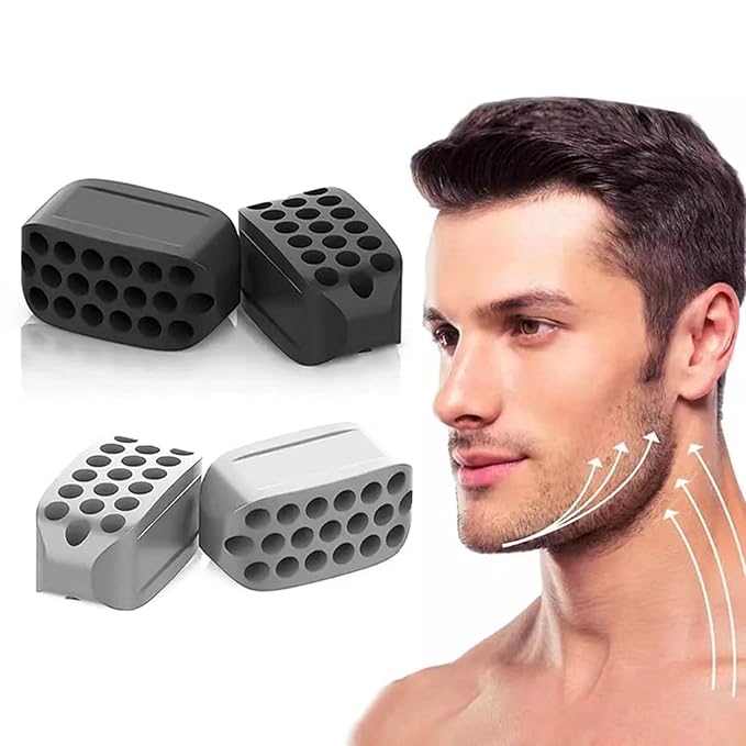 Yinhing Jaw Exerciser Facial Toner Define Fitness Balls for Double Chin Slimming Face Neck Toning Black Silicone 3PCS