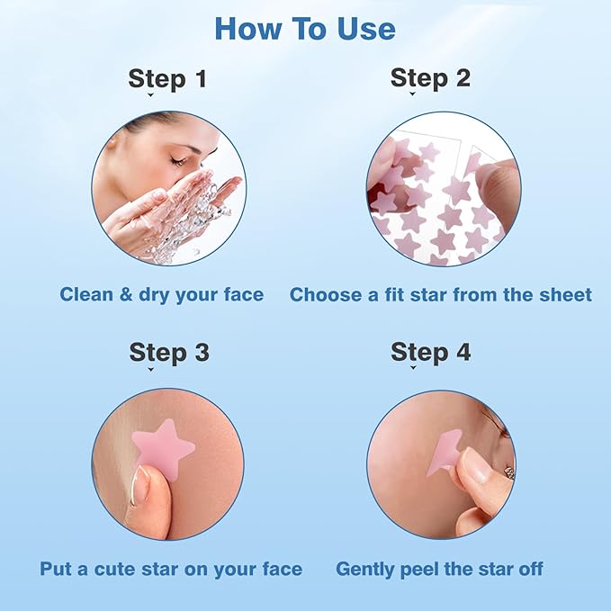 Pimple Patches for Face, Colorful Hydrocolloid Acne Patches, Cute Star Zit Covers for Face, Spot Stickers with Tea Tree, Salicylic Acid & Cica Oil| 4 Sizes (8mm, 10mm, 12mm & 14mm) |357 Count