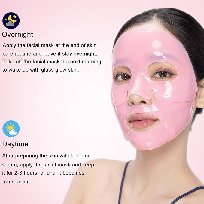 Salmon DNA PDRN Collagen Jelly Gel Mask,Overnight Face Mask,Hydrogel Mask with Niacinamide, Peptide for Glass Glow Skin - Elasticity, Hydrating, Firming,Plump,Fine Lines,Skincare 5ea
