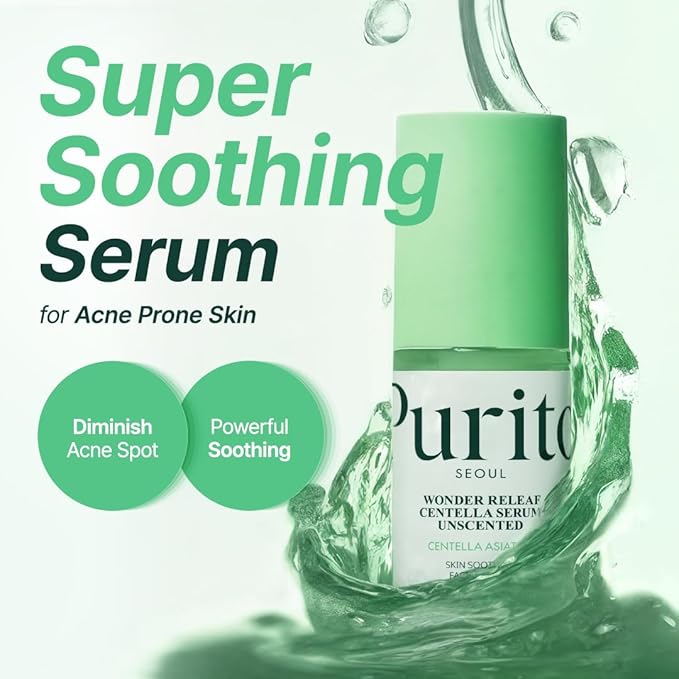PURITO Centella Unscented Serum for Sensitive Skin – Lightweight Calming & Skin Barrier Repair, 34,860 ppm Soothing Serum, Vegan & Cruelty-Free, Korean Skincare, 2 fl.oz / 60ml