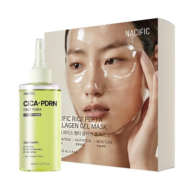 NACIFIC Nourishing & Soothing Duo - Rice Peptide Gel Sheet & Cica PDRN Toner