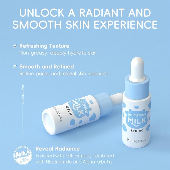 Milk Skincare Set 11-in-1 for Kids & Teens Girls, Gentle Milk Extract Face Care Kit with Cleanser, Eye Cream, Sunscreen, Toner, Serum, Face Moisturiser, Masks, Exfoliating Scrub, Makeup Bag (Set A)