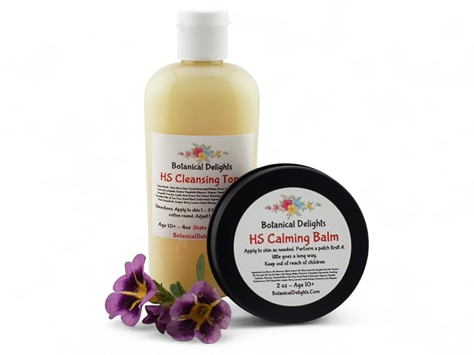 Hidradenitis Suppurativa Cleansing Toner and Calming Balm - Designed specifically to soothe and prevent HS flare-ups - Eases pain and allow the toxins inside to drain and begin skin rejuvenation
