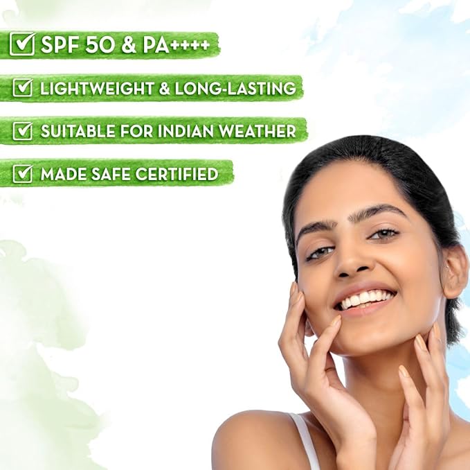 Mamaearth Ultra Light SPF 50 Sunscreen with PA++++ | Gives Broad Spectrum Protection | Moisturizes with Turmeric & Carrot Seed | Lightweight & Long Lasting | 2.71 Fl Oz/80 ml