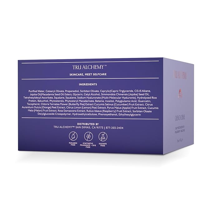 Tru Alchemy Quench Crème Daily Facial Moisturizer | Hyaluronic Acid, Vitamin C, & Bakuchiol (better than Retinol) | Daily Firming Skin Moisturizer Face Cream for Women | 1.7 fl oz/48 g