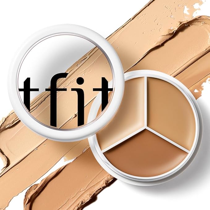 Multi-Use Pot Concealer - Triple Palette | High-Pigmented, Full Coverage & Crease-Proof | Korean Concealer for Dark Circles, Redness & Blemishes (01 Neutral, 0.52 Oz)