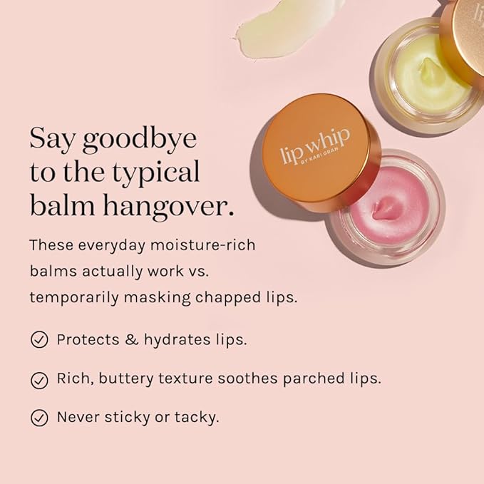 Kari Gran Lip Whip | Moisturizing Lip Balm with Organic Oils | Rich Buttery Texture, Hydrates & Protects | Non-GMO, Organic Ingredients, Made in USA | 2-Pack (Tinted Peppermint)