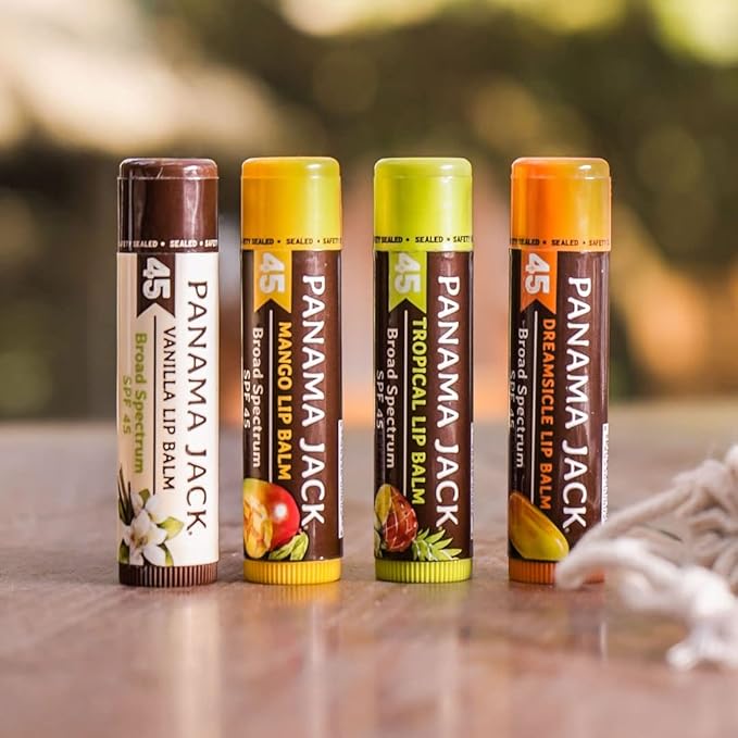 Panama Jack SPF 8 Sunscreen Lotion and SPF 45 Lip Balm Bundle