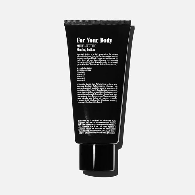 Nécessaire The Body Lotion – Santal - Multi-Peptide - Firming Body Lotion for Women + Men. 2.5% Niacinamide. Non-Comedogenic Moisturizer for Sensitive Skin. Dermatologist-Tested – 200ml/6.8 fl oz