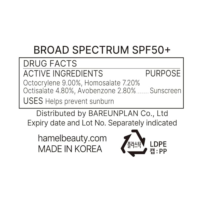 Hamel DewyVita Zero Spot Sunscreen SPF50+ PA++++, Vegan Sun Cream with Glutathione for Sensitive Skin , Korean Skincare, 1.69 fl oz