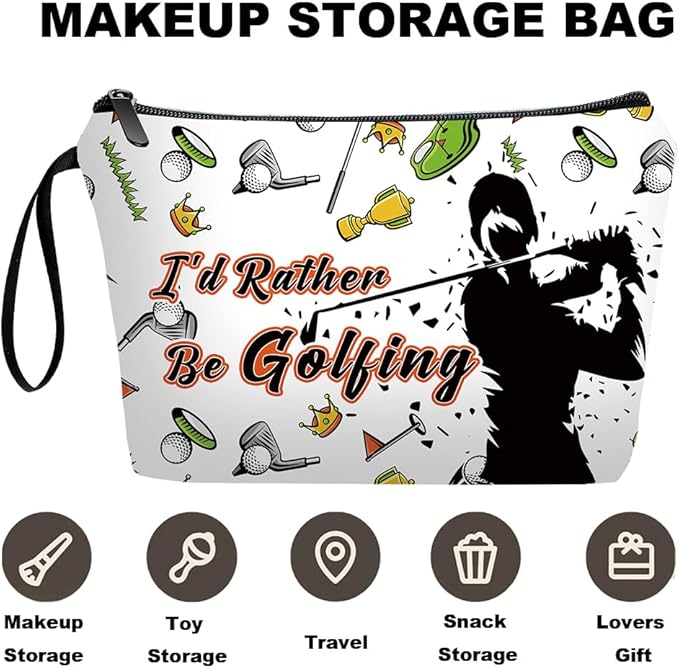 Personalized Golf Balls Makeup Bag set with Mirror for girls,Cosmetic bag for Golfers Players Coaches with10 pieces brush kit,golfers Gifts for Women Mom feamal Friends