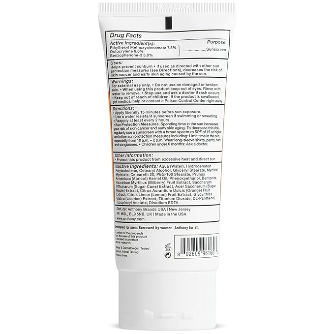 Anthony Sun Essentials Duo, Day Cream SPF 30 Men’s Face Moisturizer with Sunscreen and No Sweat Body Defense Deodorant