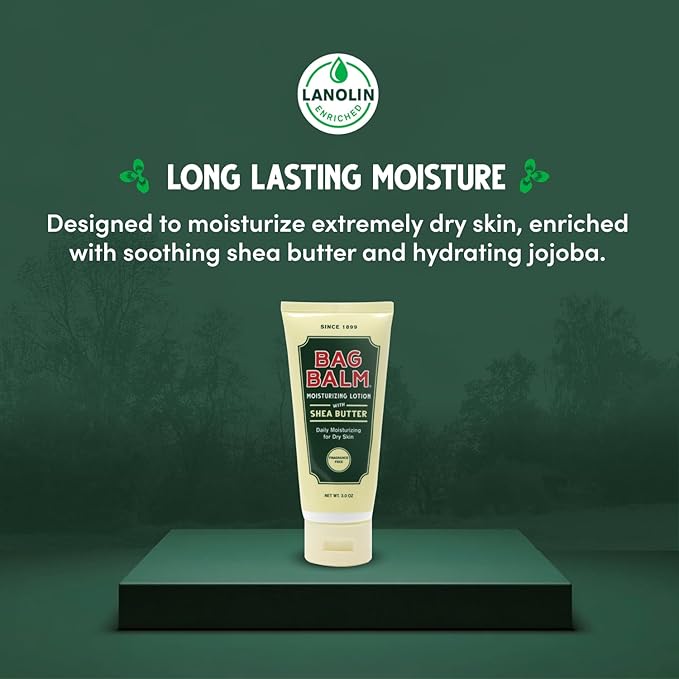Bag Balm Vermont's Original Hand & Body Dry Skin Lotion with Shea Butter and Jojoba, Daily Hand Lotion for Dry Hands - Fragrance-Free, Non-Greasy Hand Moisturizer, Tube - 3oz, 2 Pack
