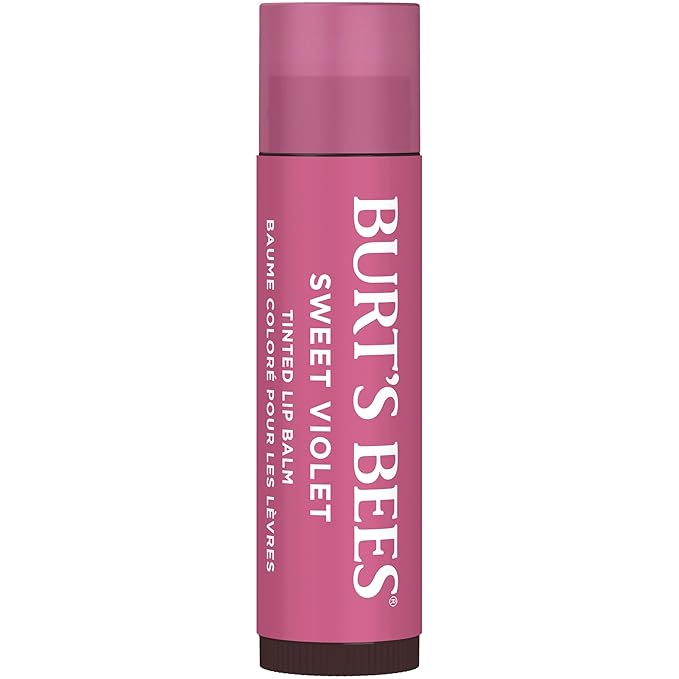 Burt's Bees 100% Natural Tinted Lip Balm, Sweet Violet, 0.15 Oz, Pack of 2