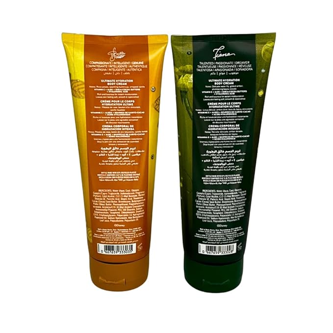Bath & Body Works PRINCESS COLLECTION Ultimate Hydration Body Cream 2-piece Gift Set with a Bow for Holidays – Full Size – Limited Edition (Belle & Tiana)