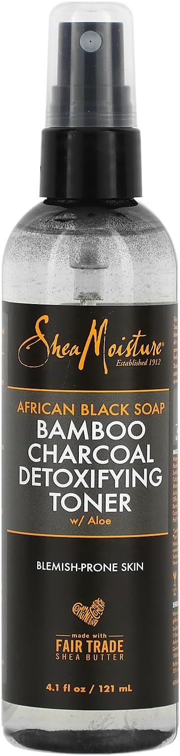 African Black Soap Bamboo Charcoal Detoxifying Toner with Aloe (4.5 Fluid Ounces)
