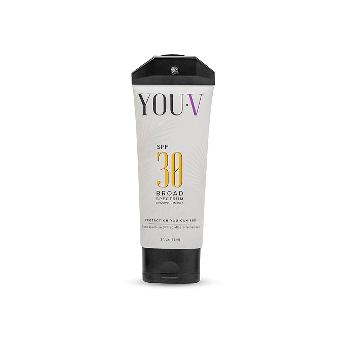 YouV Mineral Sunscreen SPF 30 with UV Detection Light – Zinc Oxide Broad Spectrum Protection – See Sunscreen Coverage to Avoid Missed Spots – Reef Safe, Kid Friendly