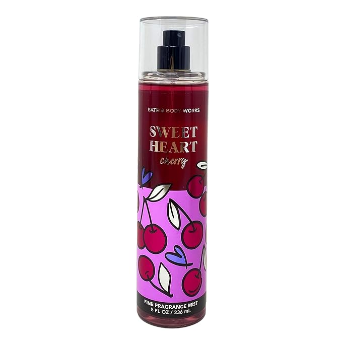 Bath & Body Works Sweetheart Cherry 3 Pack Fine Fragrance Mist Bundle with a Cherry On Top Bar Soap - Full Size